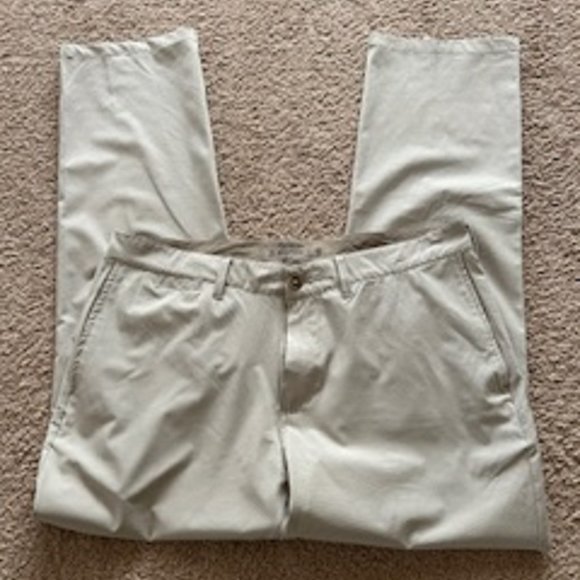 Men's Pants Beige Flag & Anthem Size: 35 x 32 Zip Fly Button Enclosure - Picture 2 of 4